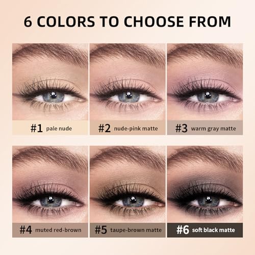 6-Color Nude Eyeshadow Palette with Mirror – Taupe & Brown