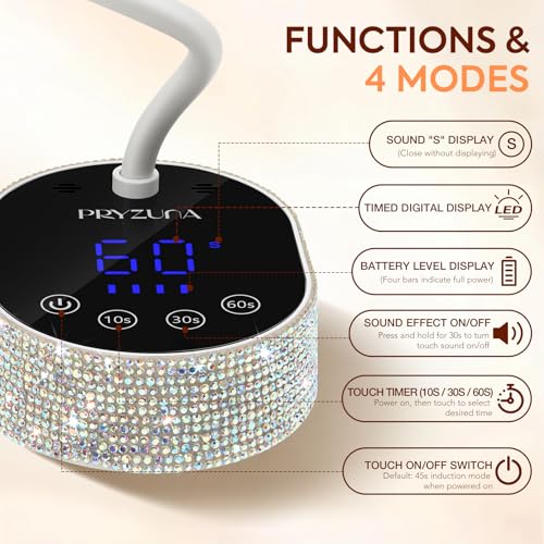 36W UV LED Nail Lamp – Cordless Gel X Curing Light with Gooseneck