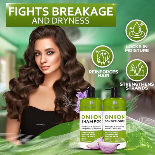 Onion Shampoo and Conditioner Set with Biotin for Thinning Hair
