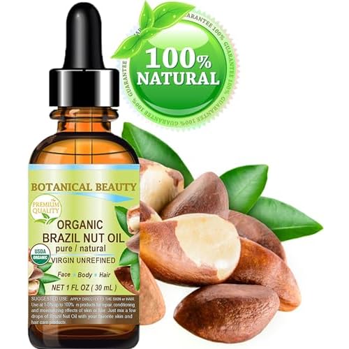 Botanical Beauty Organic BRAZIL NUT OIL Bertholletia Excelsa WILD GROWTH RAW Brazilian 100% Pure Natural Virgin Unrefined for FACE, SKIN, BODY, HAIR, NAILS, FOOT CARE (1 Fl Oz 30 ml)