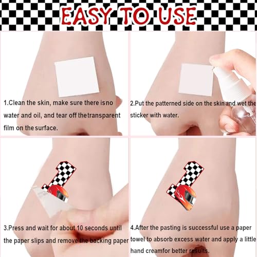 Fast One Temporary Tattoos Stickers, Race Car 1st Birthday Party Favors Decorations Supplies Gifts for Boys Girls Classroom Rewards