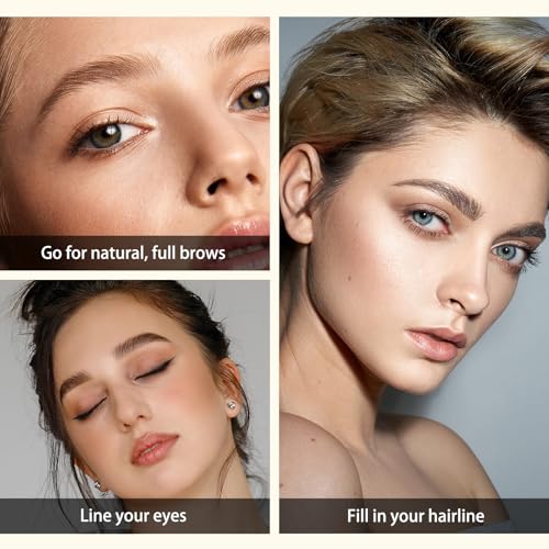 UCANBE 2-in-1 Eyebrow Pen & Gel Eyeliner Pencil ? Microblading Eye Brow Pencil with Brow-Fection Angled Brush Tip + 1.5mm Ultra-Fine Eye Liner, Waterproof, Quick-Dry, Long Lasting (Black Brown)