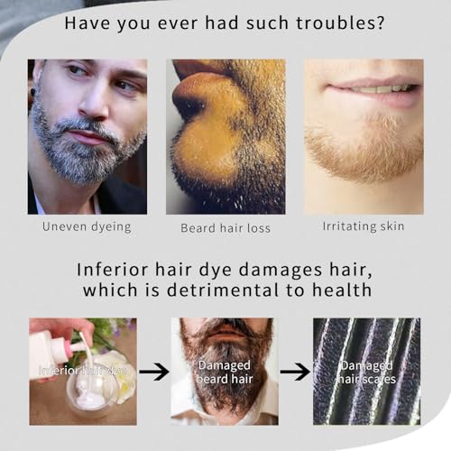 SEVICH Beard Blackening Shampoo for Men - Instant Natural Black Color, Anti-Hair Loss Formula, 10x15ml Travel-Friendly Packets | Safe & Gentle Beard Dye with Nourishing Care