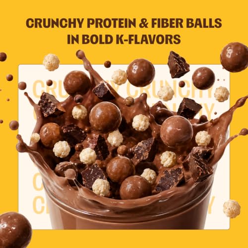 Flimeal Variety Pack Protein Shake with Crunchy Protein Balls - 14 Servings, 1.59oz Each, Low Sugar, Keto Meal Replacement