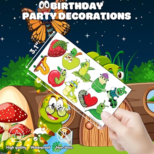 114 PCS Caterpillar Temporary Tattoos - Party Favors & Gifts