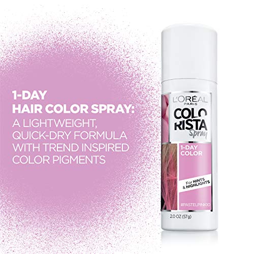 L¡¯Or?al Paris Hair Color Colorista 1-Day Spray, Pastelpink, 2 Ounce