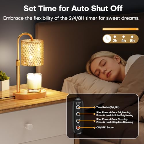 Candle Warmer Lamp with Timer, Dimmer & Adjustable Height