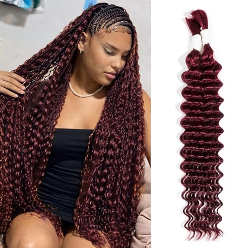 Human Braiding Hair for Boho Braids Deep Wave, Curly, Black Women,