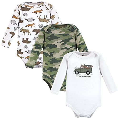 Hudson Baby Unisex Baby Cotton Long-sleeve Bodysuits, Basic Bow, 0-3 Months US