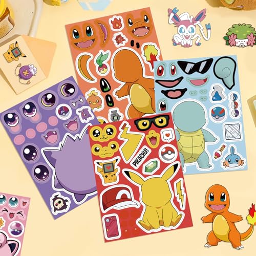 Make Your Own Monster Face Stickers - 24 Sheets
