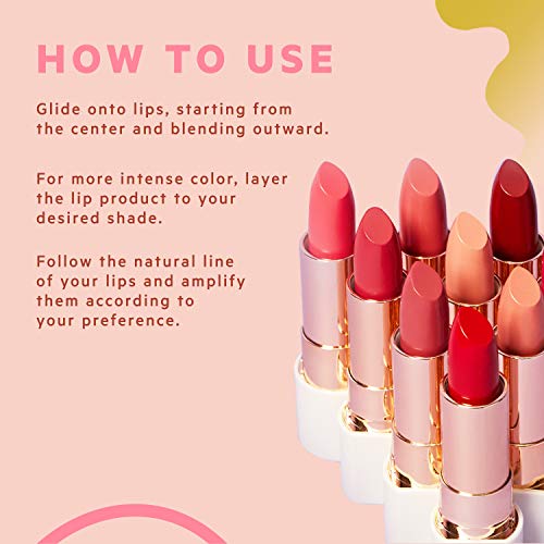 FLOWER BEAUTY By Drew Barrymore Petal Pout Lipstick - Nourishing + Highly Pigmented Lip Color - Infused with Antioxidants (Pink Orchid)