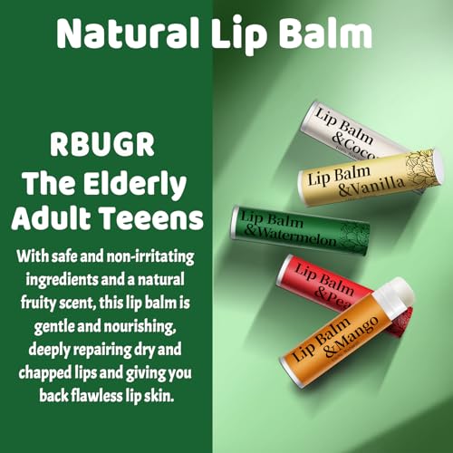 RBUGR 126 Pcs Lip Balm Bulk, 12 Flavored Pack of Lip Balms Natural Lip Balm Pack Moisturising Organic Lip Balm Set for Cracked Lips, Bulk Gifts Stocking Stuffers Party Favors(4.2g/0.15oz)