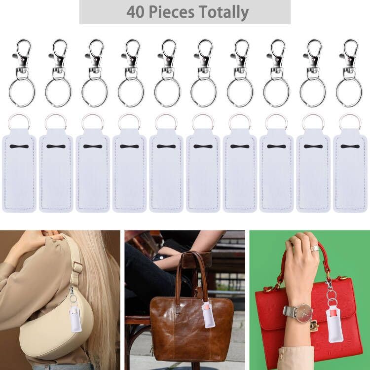 Duufin 20-Pack Chapstick Keychain Holders with Metal Clips