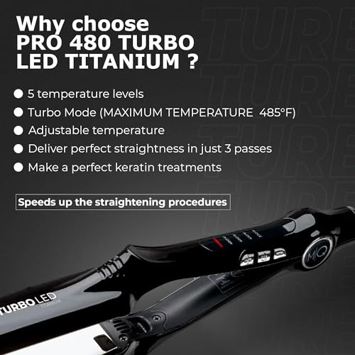 MQ Professional Titanium Flat Iron 485°F Turbo