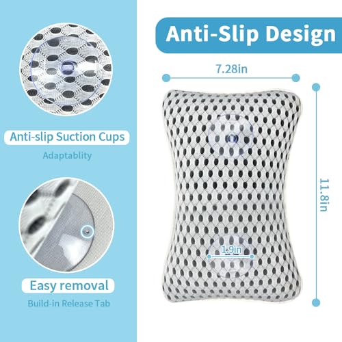 Bath Pillow with Suction Cups - Neck & Back Support