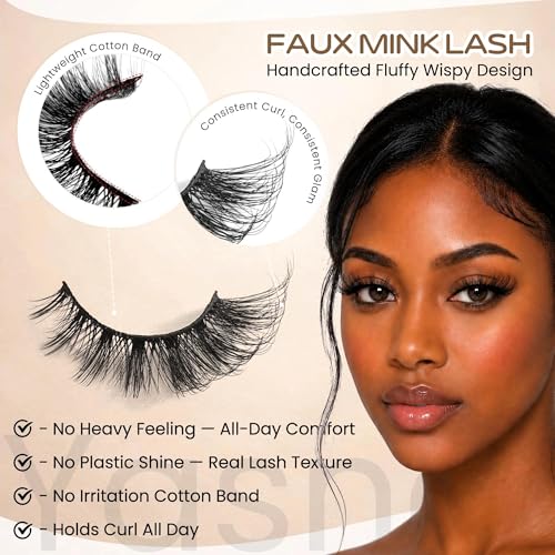 Yasnai 9D Cat Eye False Eyelashes 7 Pairs - Mink Fluffy