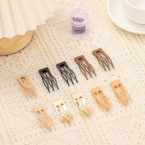 Double Grip Metal Hair Clips Set - 10 Colors for Thin & Thick Hair