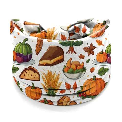 4Pcs Thanksgiving Day Headbands for Women - Turkey Fall Leaves Holiday Hair Bands, Autumn Festive Gift Hair Accessories (Turkey Dinner)