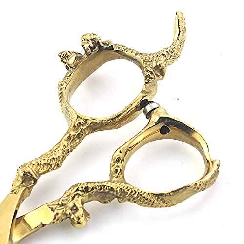 6 inch /7 inch salon professional salon scissors salon hairdresser hair cutting hairstyle pruning tools Japan 440c high hardness stainless steel golden (Gold)