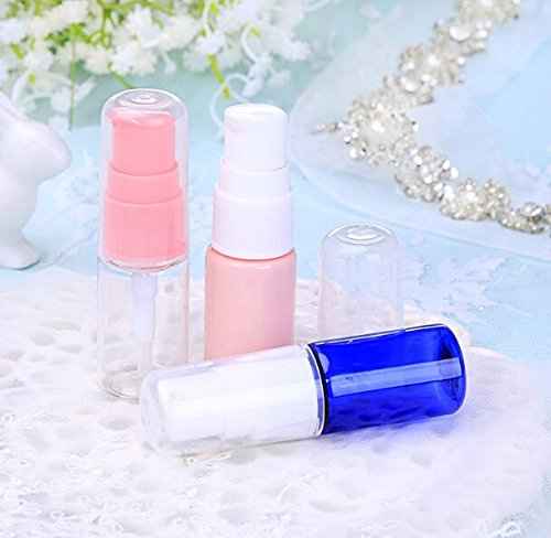 ericotry 6 Pack Empty 10ml Plastic Pump Bottles Cream Shampoo Lotion Pump Bottle Refillable Sample Travel Bottles Toiletries Liquid Container Jar Pot Vial for Cosmetic Make-up (Transparent)
