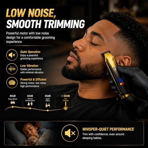LQT-128 Cordless Beard Trimmer for Men with LED Display