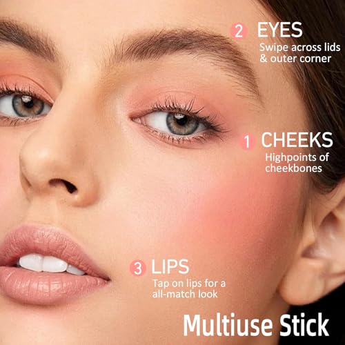 Pink Cream Blush Stick - Mousse Formula, Buildable Matte