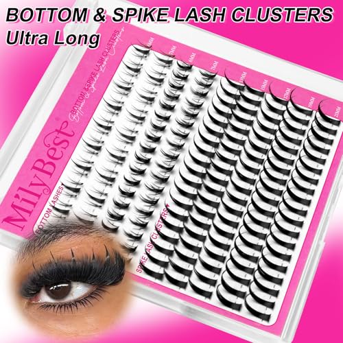 Bottom Lash Clusters with Spikes - Wispy D Curl Eyelash Extensions
