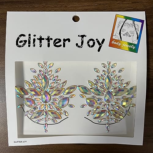 Glow in The Dark Body Gems Stick on Luminous Body Jewery Glitter Women Makeup for Festival Party, 2-Pack