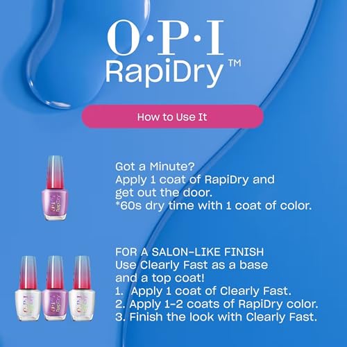 OPI RapiDry Quick Dry Nail Polish - ASAPink Magenta Pink, Crème & Shimmer