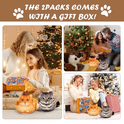 Openhaha Drawstring Travel Organizer, Cosmetic Pouch - Cat Gift for Women, Lay Flat Makeup Bag Gifts for Cat Lovers (2-Pack)