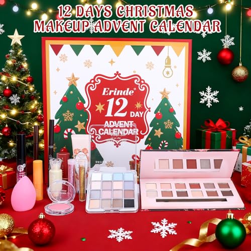 Erinde 12-Day Makeup Advent Calendar 2025 - Christmas Gift Set