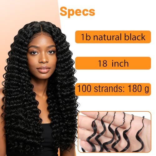 Feather Crochet Hair 18 Inch Pre-Looped Synthetic Curly Braids