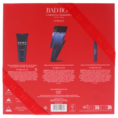 Carolina Herrera Bad Boy Cobalt 3-Piece Gift Set for Men