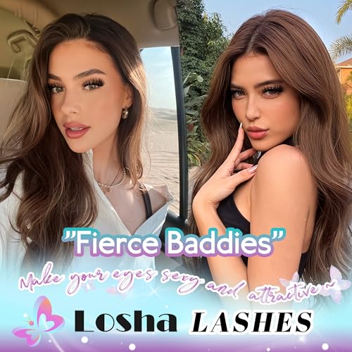 Losha Fluffy 5D Cat Eye False Eyelashes - 7 Pairs Vegan Faux Mink