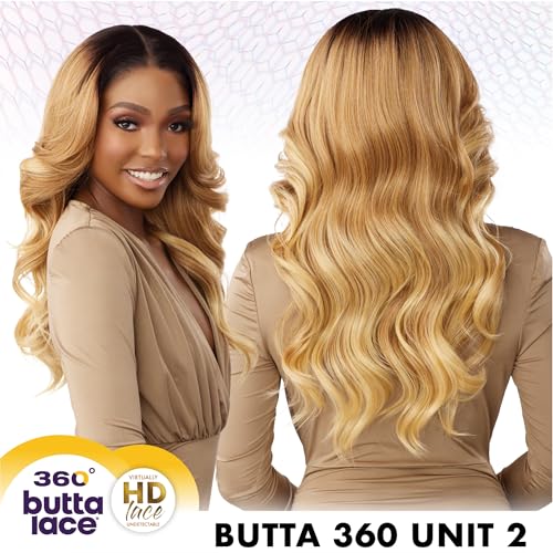 Sensationnel Butta 360 Lace Wigs - Unit 2 Wider Parting 360 Degree Lace Glueless Synthetic Preplucked Hairline (BABYLIGHTSHONEY)