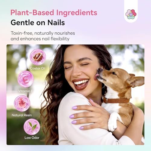 SAVILAND Hema-Free Poly Gel Nail Kit for Starter: 15 Colors Poly Gel for 28 Day Long-Lasting, Purple Cat Eye Duochrome Nail Extension Kit with Slip Solution U V Lamp, Suitable for Dance Party Nail Art