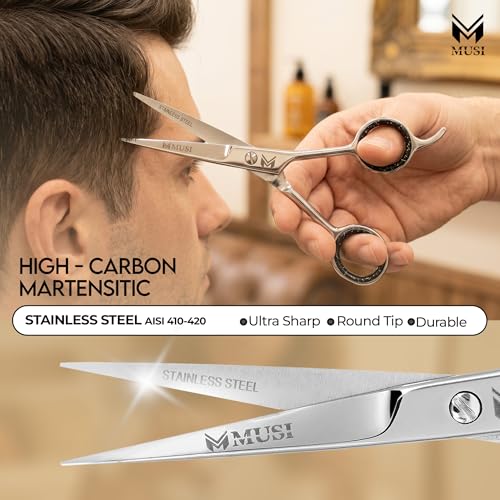 MUSI 6.5" Professional Hair Cutting Scissors – Stainless Steel Barber Shears