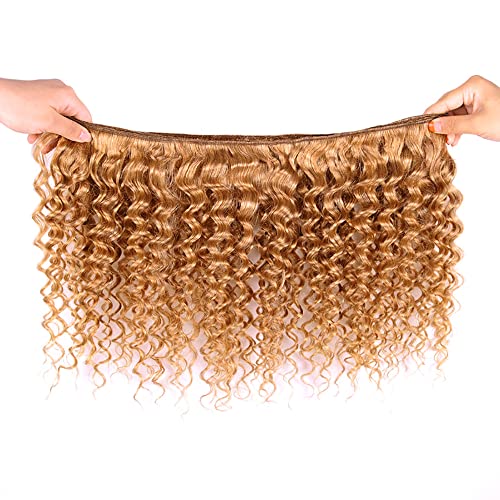 Honey Blonde Deep Wave Bundles - 3 Pack #27 Virgin Human Hair
