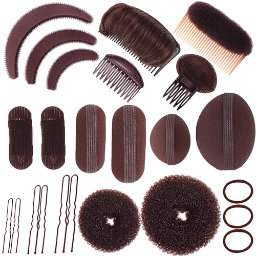 Hair Base Sponge Clip, Invisible Bump It Up Tool for Volume - Brown