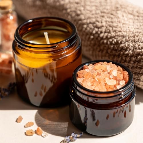 36 Pack 4 oz Amber Glass Jars with Lids | Extra-Thick