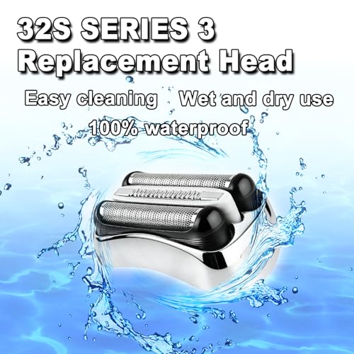 32S 2PC Series 3 Braun Electric Shaver Replacement Head compatible with Br-aun Series 3 Foil Shaver Replacement Heads S3 3040s 3080s-4 370cc 3070cc 3000s 3010, 3090cc Etc