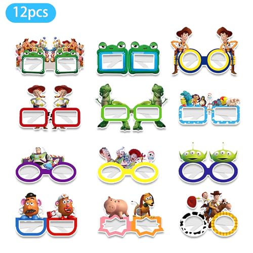 12-Pack Cartoon Theme Story Glasses for Parties & Dress Up