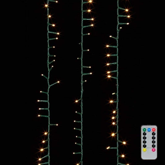 73.8 LED Snake Lights 73.8 Foot Garland with 1000 Warm White Lights ON Green Wire with Remote Control - RAZ Exclusive Twinkle Function