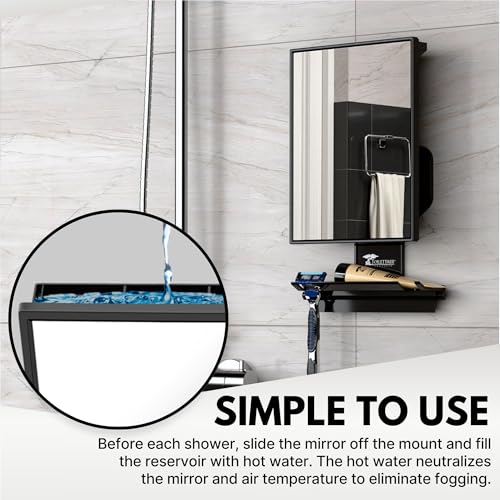 Fogless Shower Mirror with Squeegee - Anti-Fog & Impact-Resistant
