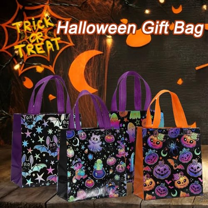 12Pcs Halloween Trick-or-Treat Bags with Handles