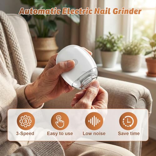 Electric Nail Clipper with LED Light - 3-Speed Auto Trimmer