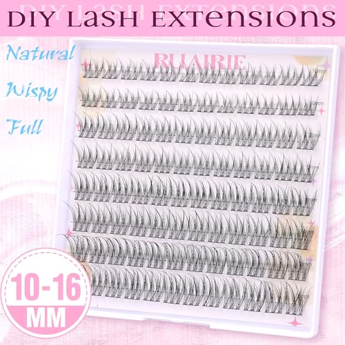Lash Clusters Wispy Eyelash Clusters Eyelash Extensions 96pcs Individual Lash Extension 10-16MM Natural CD-Curly Cluster Lashes by Ruairie