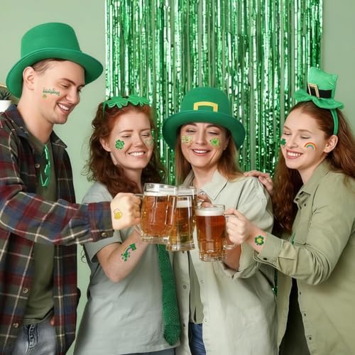 St Patrick's Day Temporary Tattoos 4 Sheets Shamrock