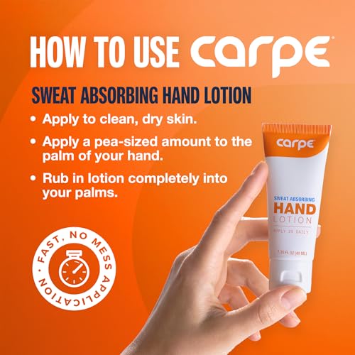 Carpe Sweat Absorbing Hand Lotion - Antiperspirant Cream, Eucalyptus