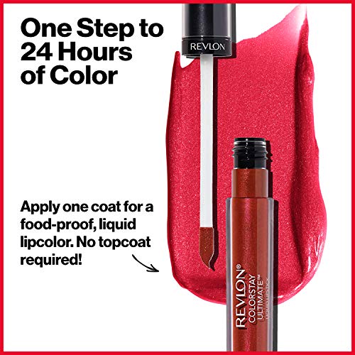 Revlon ColorStay Ultimate Liquid Lipstick, Longwear Rich Lip Colors, Wears for Up to 24 Hours, Satin Finish, 020 Buffest Beige, 0.1 fl oz